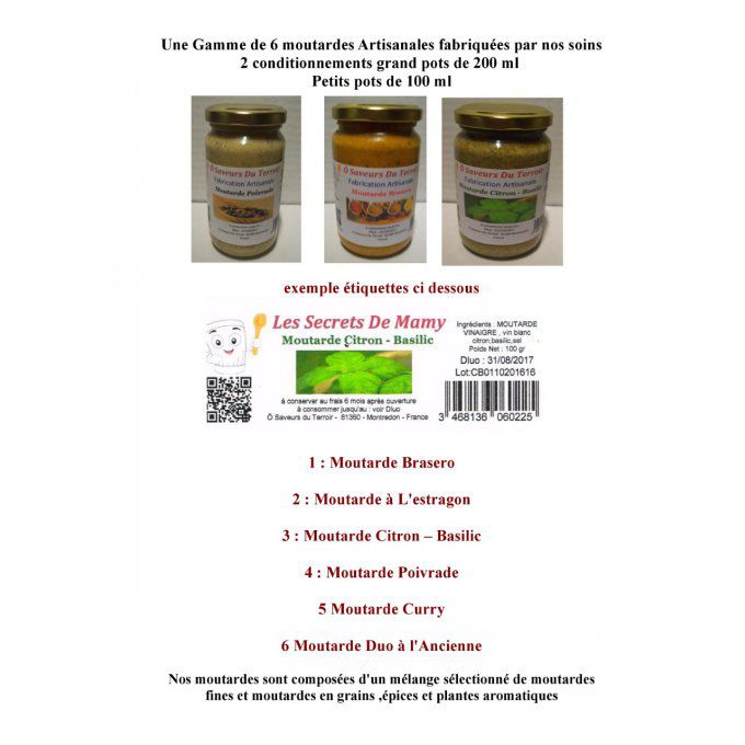 Pack de 7 Moutardes 1 de chaque