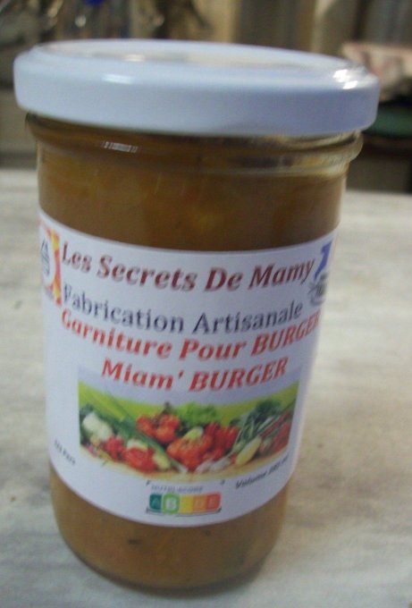 GARNITURE DE LEGUMES POUR BURGUER  1 POT DE 280 ML 