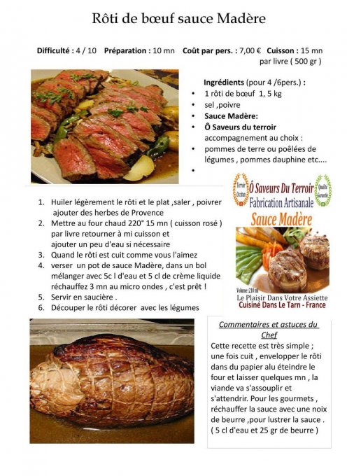  1 pot de  Sauce au Madère   - 200 ml