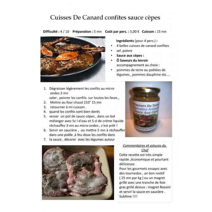  Carton de 6 Sauces aux Cèpes  200 ML