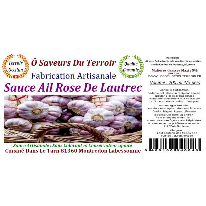 24 Sauces ail  Rose de Lautrec  - 200 ml Label SUD DE FRANCE