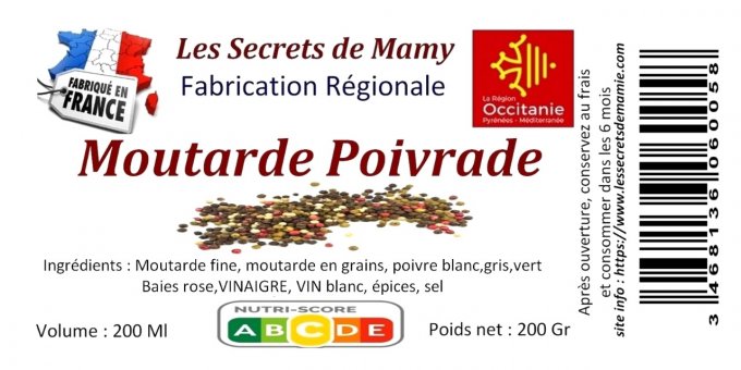 Moutarde Poivrade 200 ml