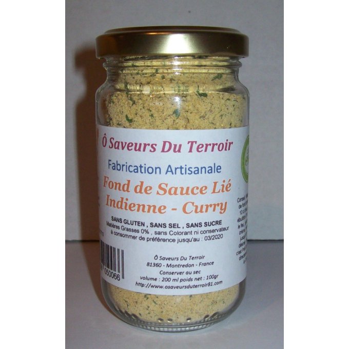 Fond de Sauce Saveurs Curry Indienne 200 ML/100 gr