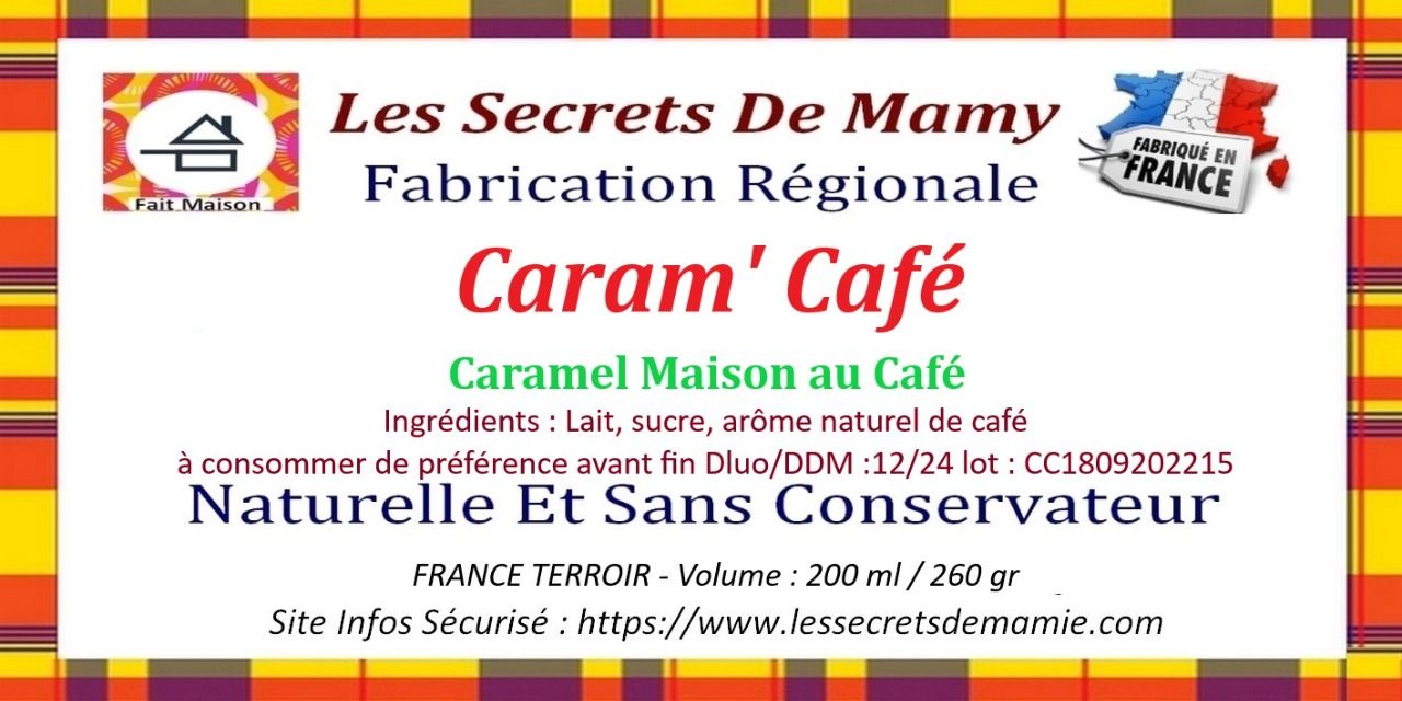 6 POTS DE CARAMEL CAFE FAIT MAISON 260 gr X 6  