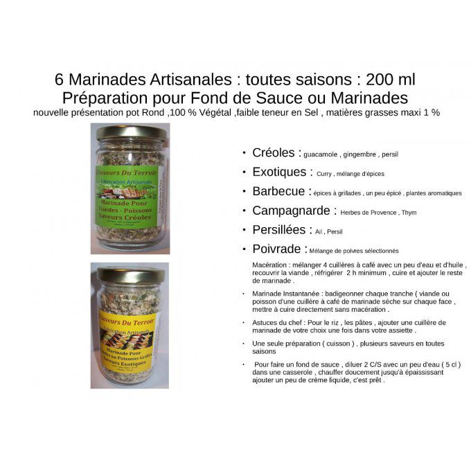 24  Marinades Créoles 200 ML/100gr -