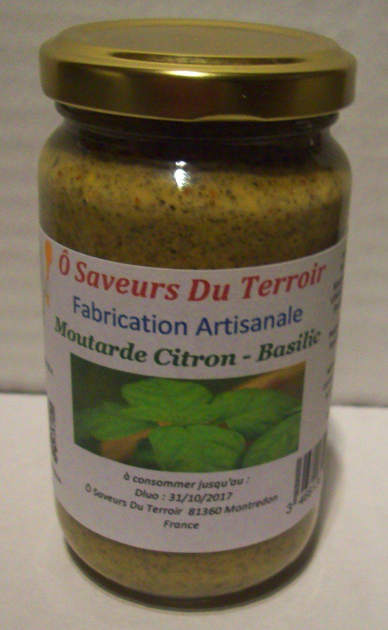  6 Pots de  Moutarde Citron - Basilic 220 ml -