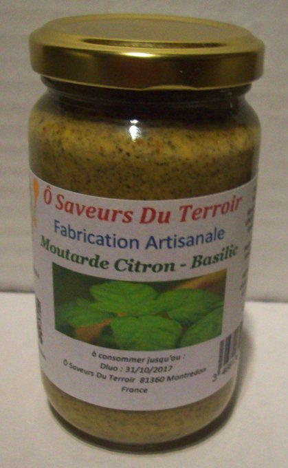 6 Pots de Moutarde Citron - Basilic 220 ml -