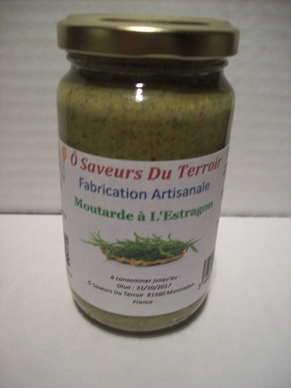  3 Pots Moutarde Estragon Artisanale - 220 ml - 
