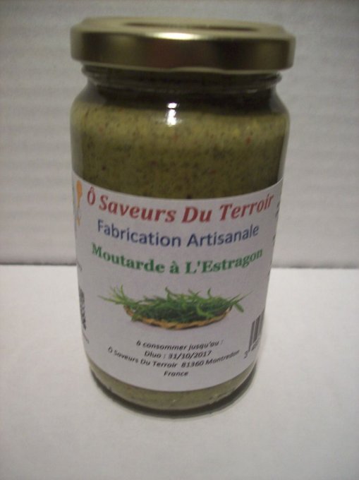 6 Pots Moutarde Estragon Artisanale - 220 ml