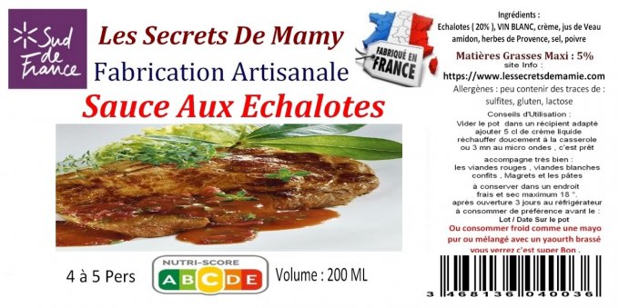 Carton de 6  Sauces aux échalotes  - 200ml