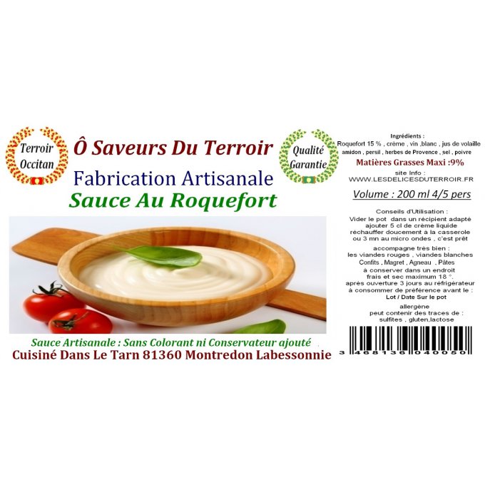 Carton de 6 Sauces au Roquefort - 200 ML