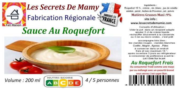 Carton de 6 Sauces au Roquefort    - 200 ml