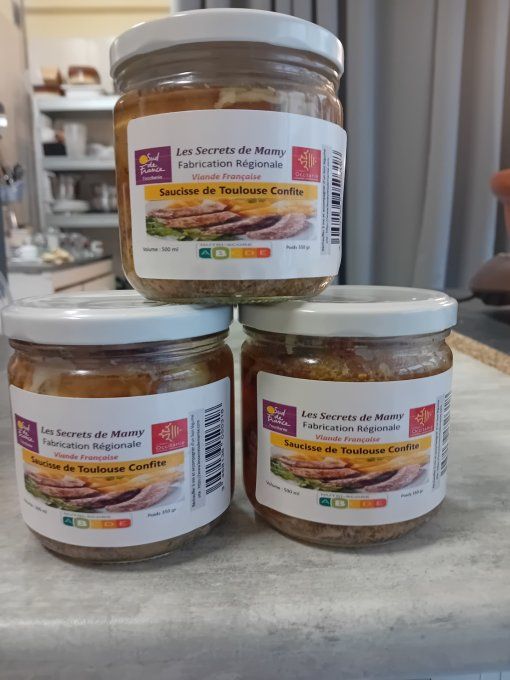  SAUCISSE DE TOULOUSE CONFITE  MAISON 500 ml