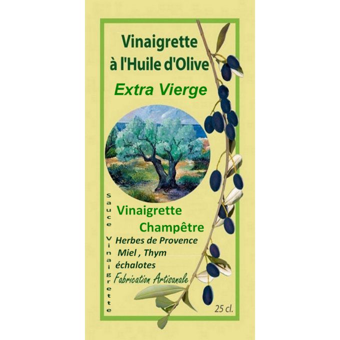  Carton de 6 Vinaigrettes Champêtre à l'huile d'olive 250 Ml  - Copie